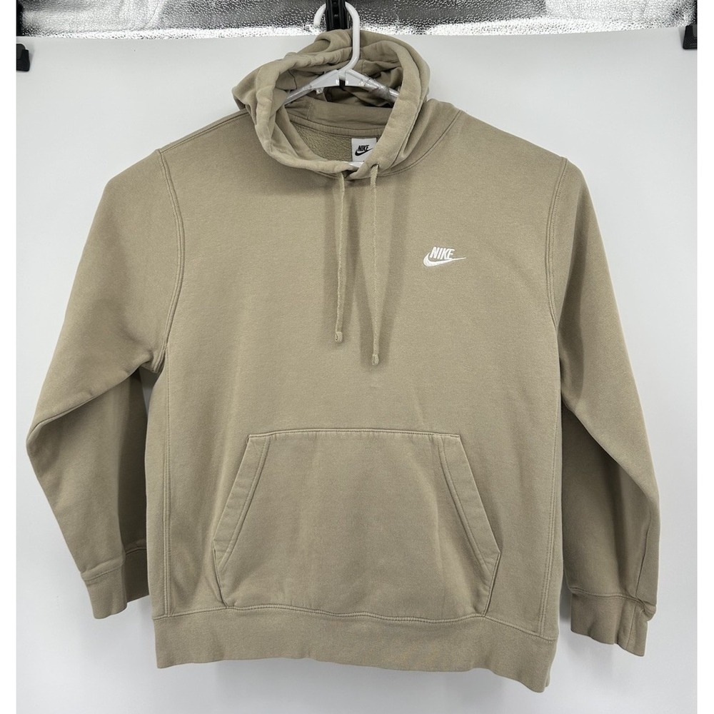 Nike Long Sleeve Pullover Cotton Blend Hoodie Tan Men's Size Large